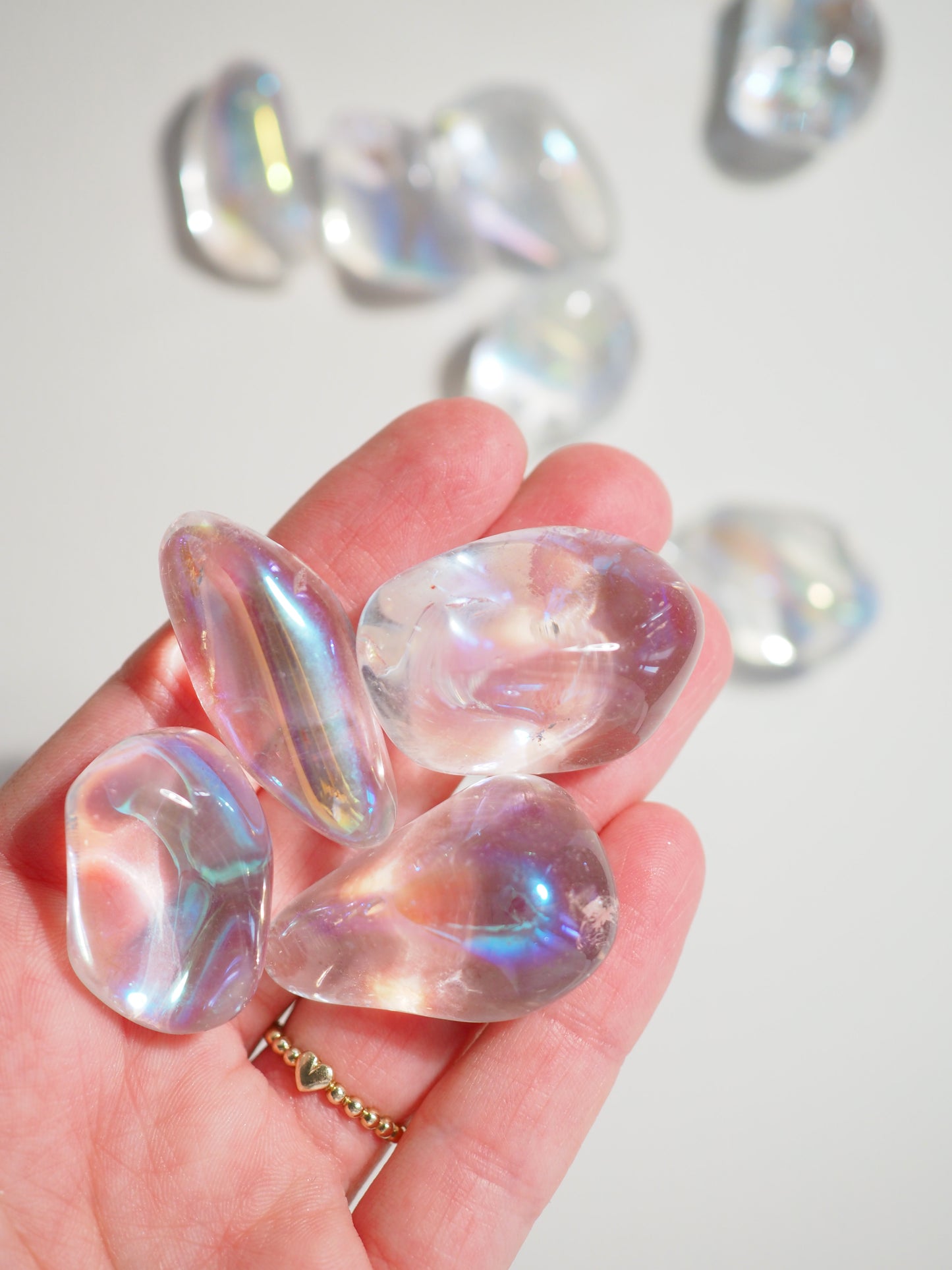 AngelAura Bergkristall Trommelstein . AngelAura Clear Quartz Tumble ca. 2-3 cm - aus Brasilien HIGH QUALITY
