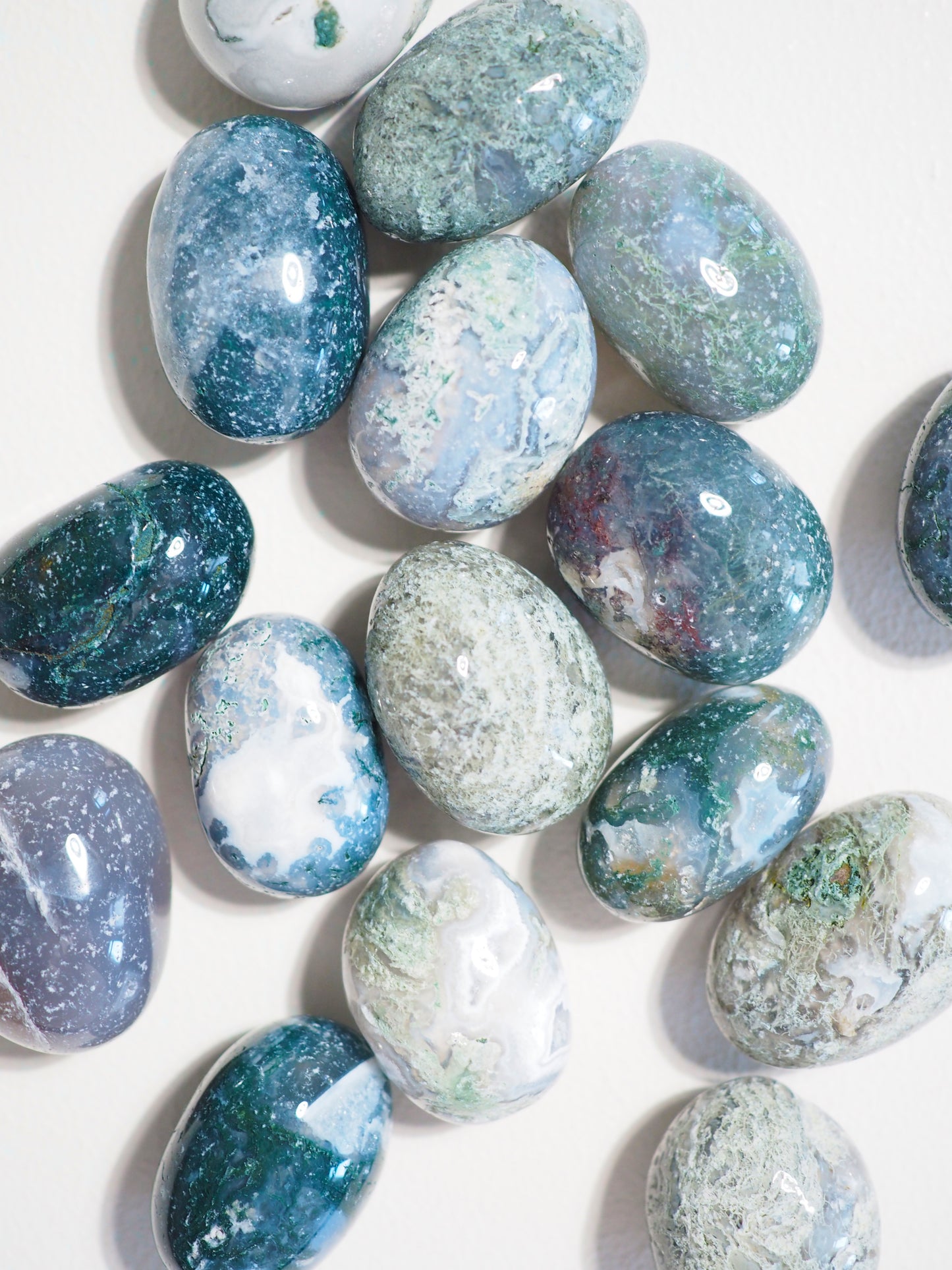 Moos Achat . Moss Agate Trommelstein ca 2-3cm Oval Shape - aus Indien HIGH QUALITY