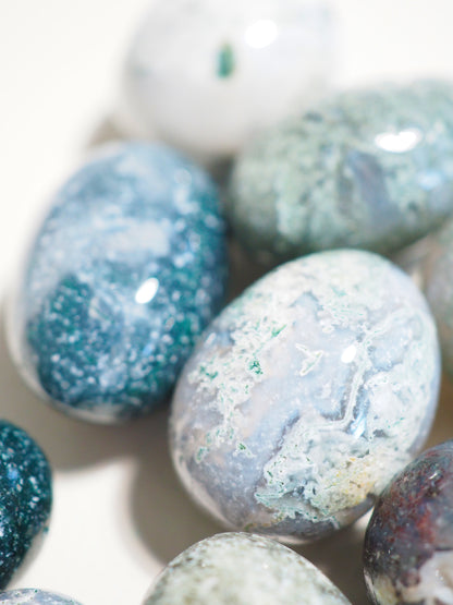 Moos Achat . Moss Agate Trommelstein ca 2-3cm Oval Shape - aus Indien HIGH QUALITY