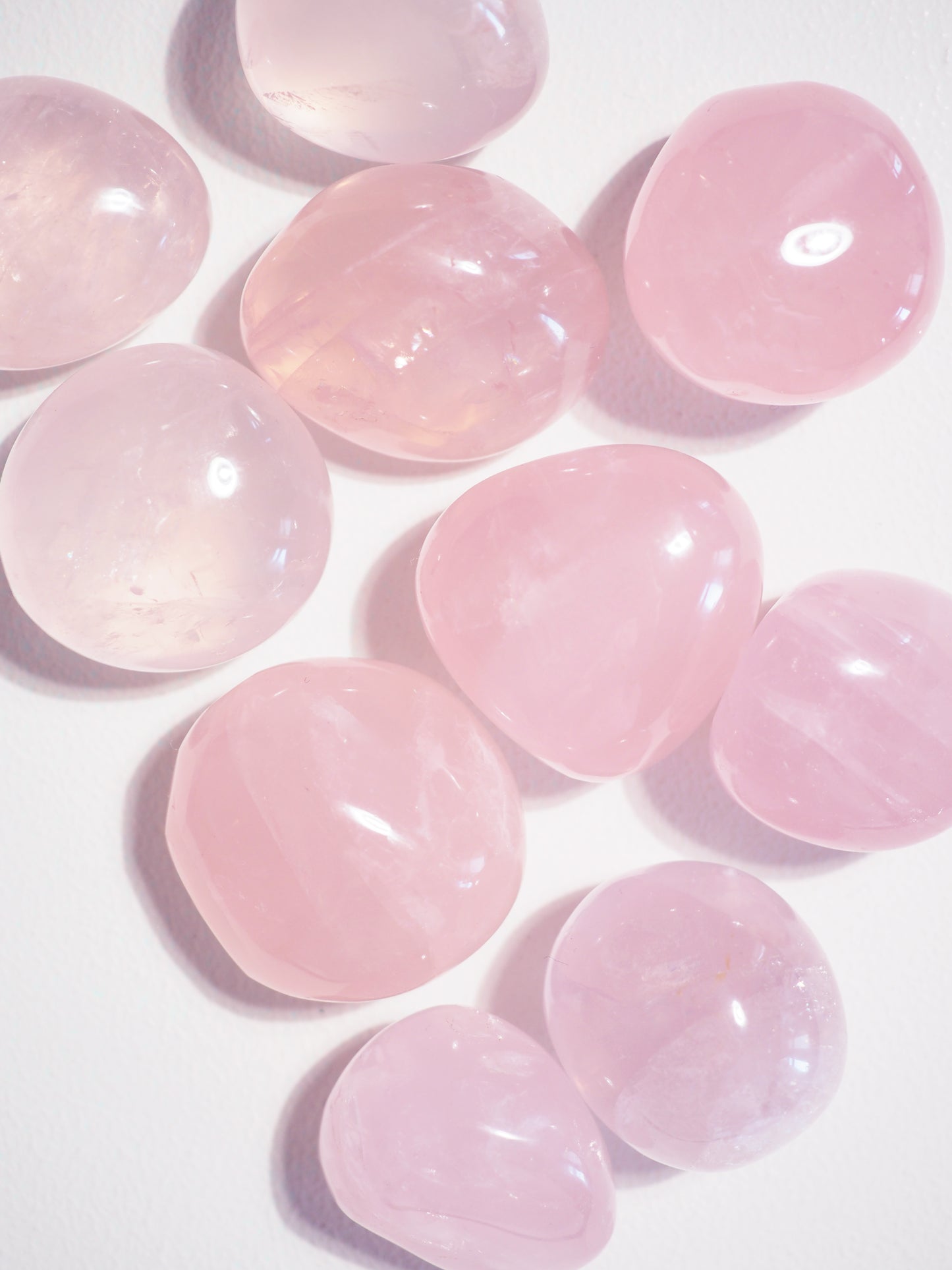 Stern Rosenquarz Trommel Stein  . Star Rosenquartz Tumble ca. 3cm CHUNKY - aus Madagascar HIGH QUALITY Handpoliert