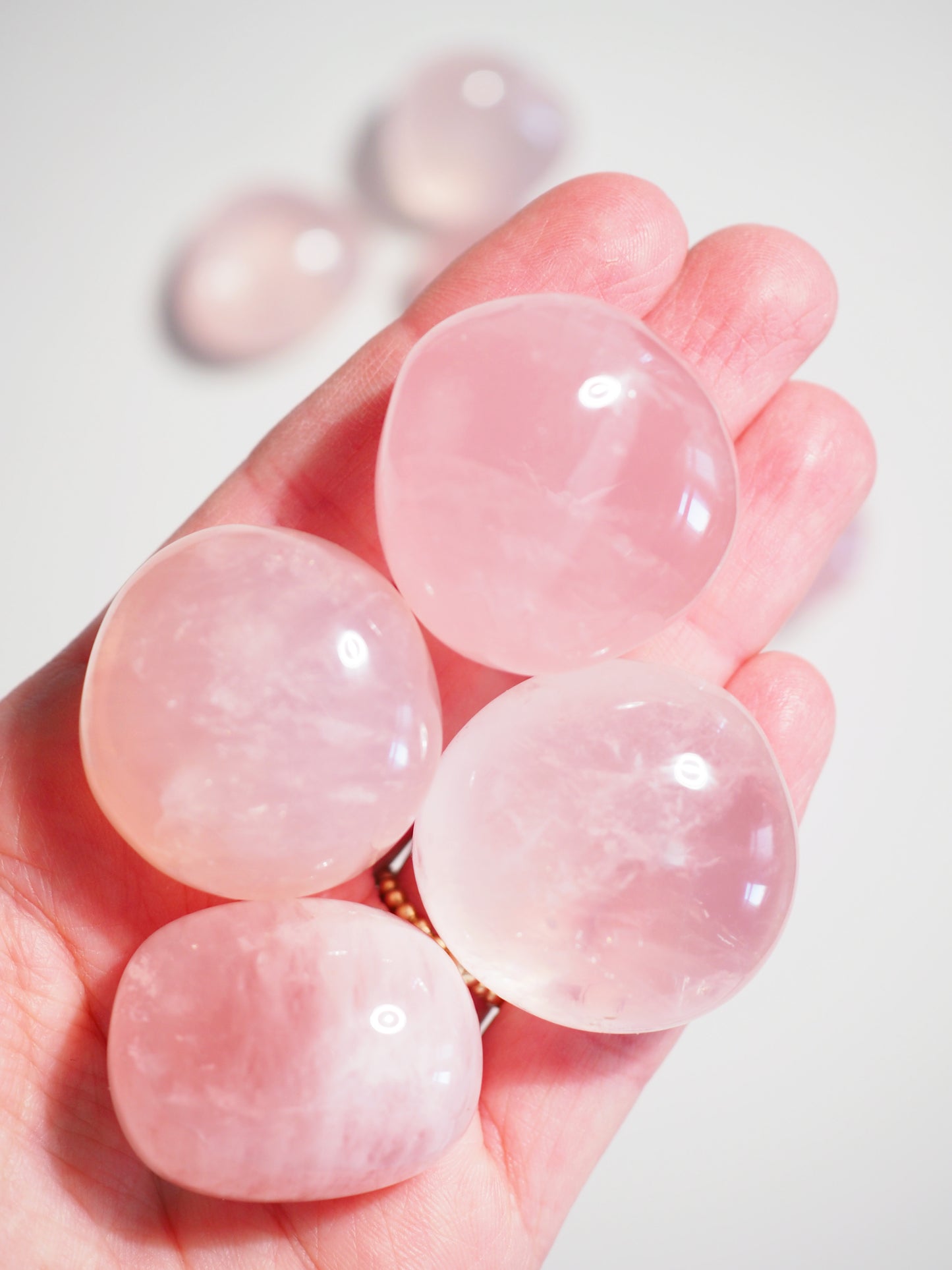 Stern Rosenquarz Trommel Stein  . Star Rosenquartz Tumble ca. 3cm CHUNKY - aus Madagascar HIGH QUALITY Handpoliert