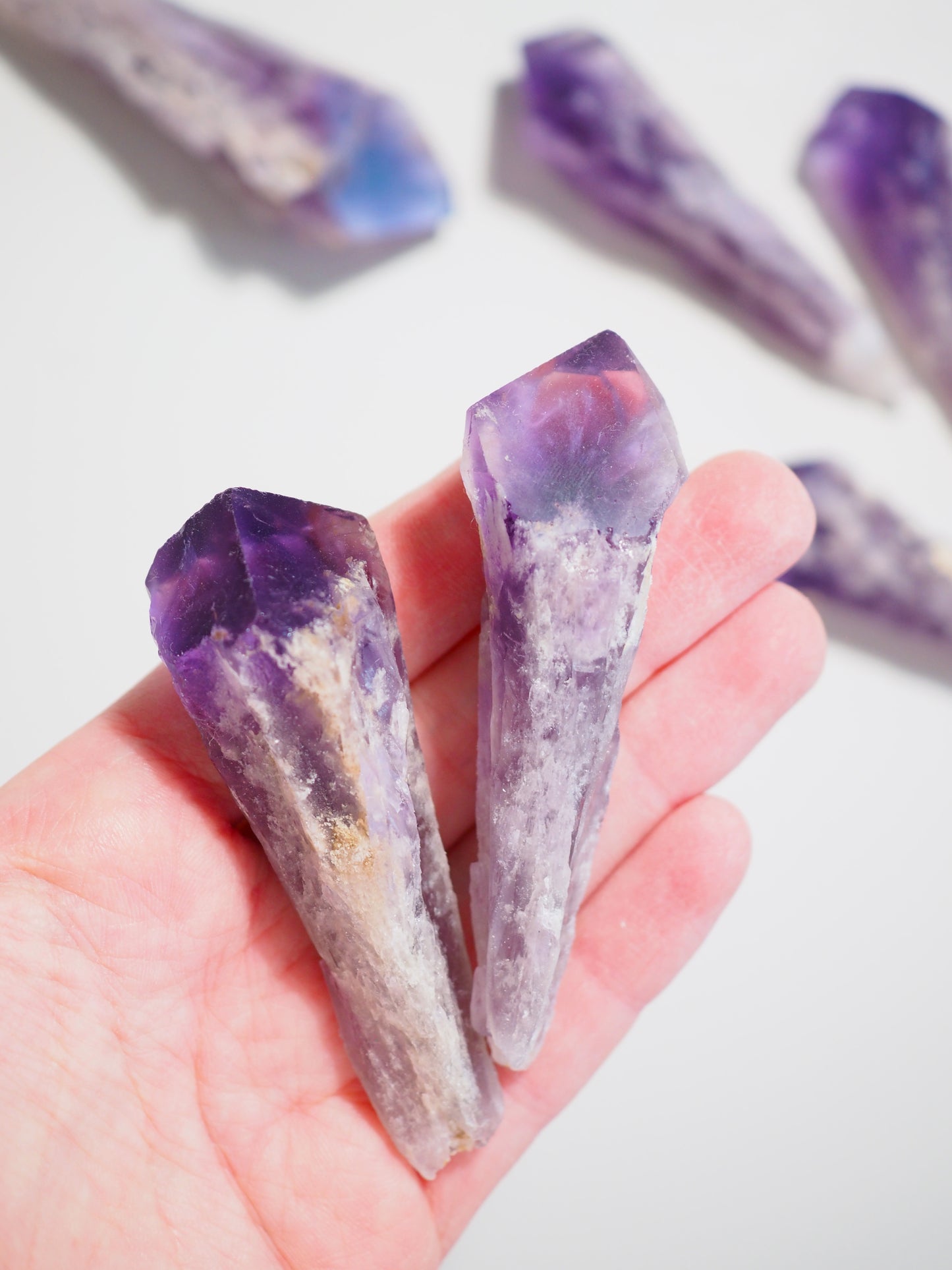 Baby Jacare Amethyst Zauberstab .  Zepter Roh Stab Spitze Wurzel Wand  5-8 cm aus Bahia Brasilien  LARGE