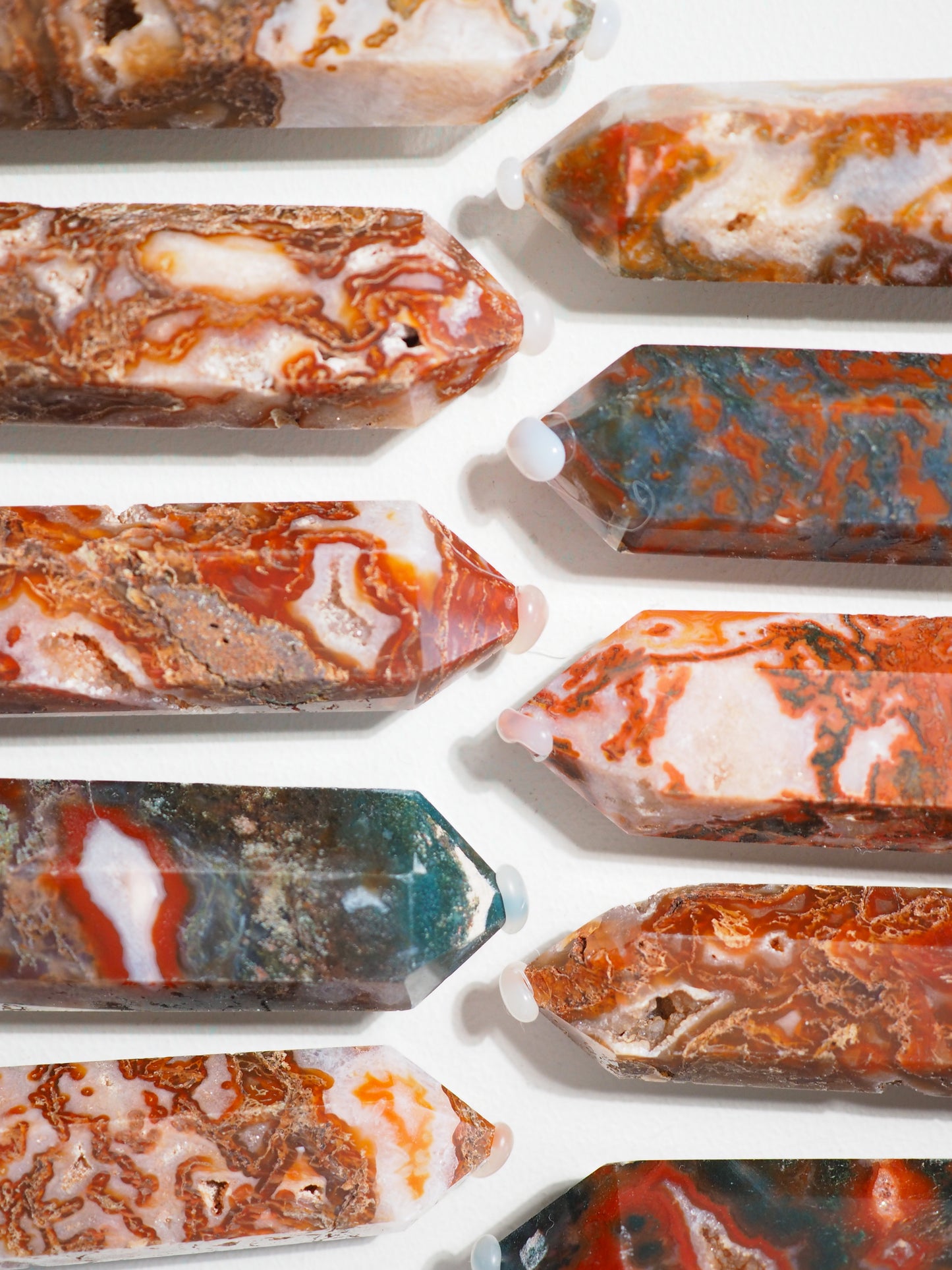 Druzy Roter Moosachat Spitze . Druzy red moss agate Point ca 7-9 cm - Treated