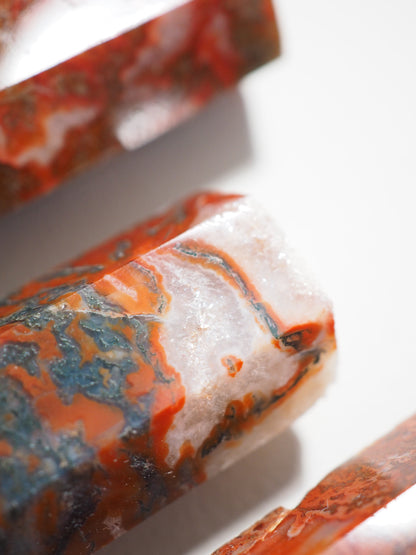 Druzy Roter Moosachat Spitze . Druzy red moss agate Point ca 7-9 cm - Treated