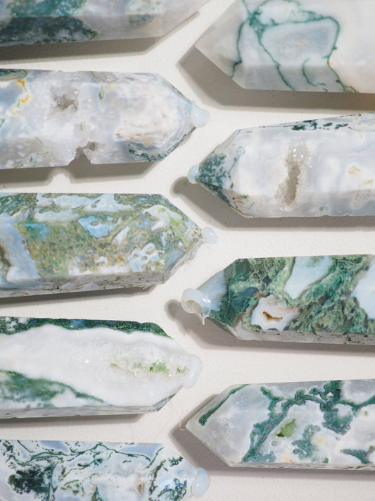 Druzy Baumachat . Moosachat Spitze . DruzyTreeagate . Mossagate Point ca xx cm - HIGH QUALITY