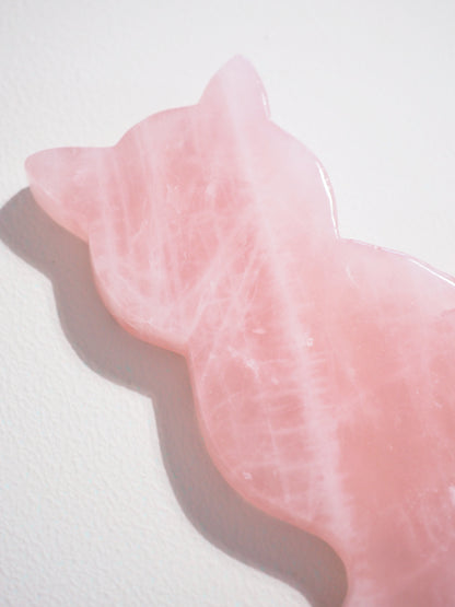 Rosenquarz Katze Scheibe . Rosequartz Kitty SLAB ca. 11cm - aus Madagascar