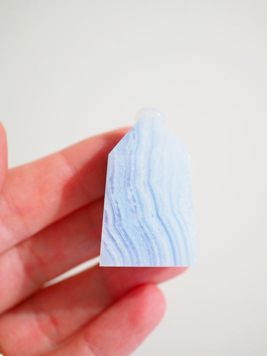 Blauer Spitzen Achat Spitze  . Blue Lace Agate Point [4]- aus Namibia HIGH QUALITY