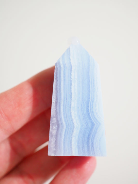 Blauer Spitzen Achat Spitze  . Blue Lace Agate Point [3]- aus Namibia HIGH QUALITY