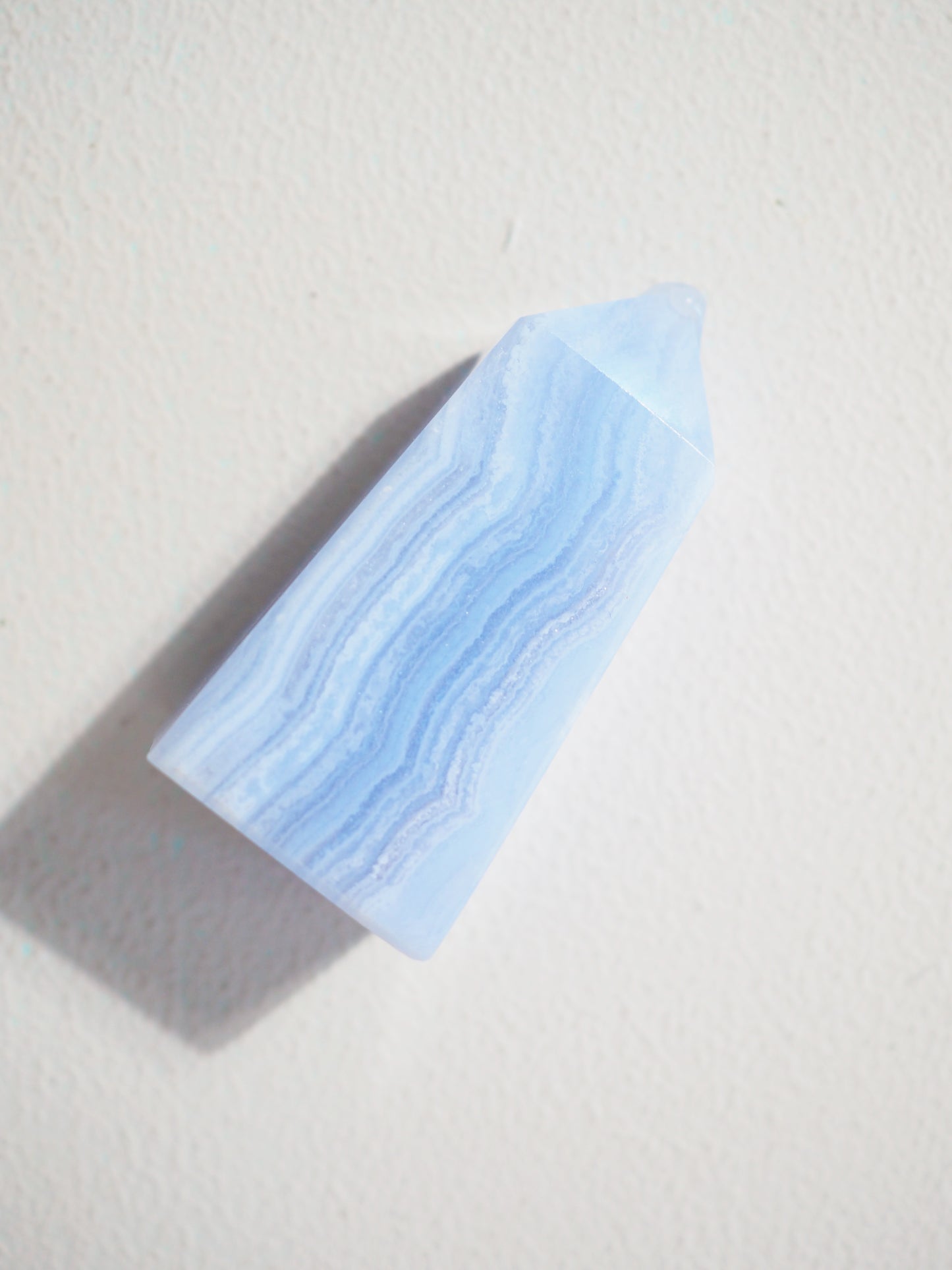 Blauer Spitzen Achat Spitze  . Blue Lace Agate Point [2]- aus Namibia HIGH QUALITY