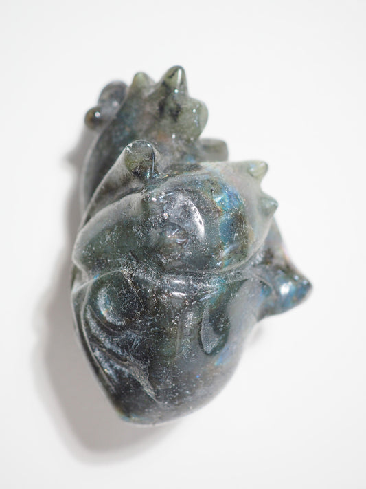 Labradorit Menschliches Herz . Lepidolite Human Heart  9cm - aus China Hand Carved