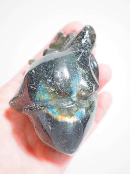 Labradorit Menschliches Herz . Lepidolite Human Heart  9cm - aus China Hand Carved