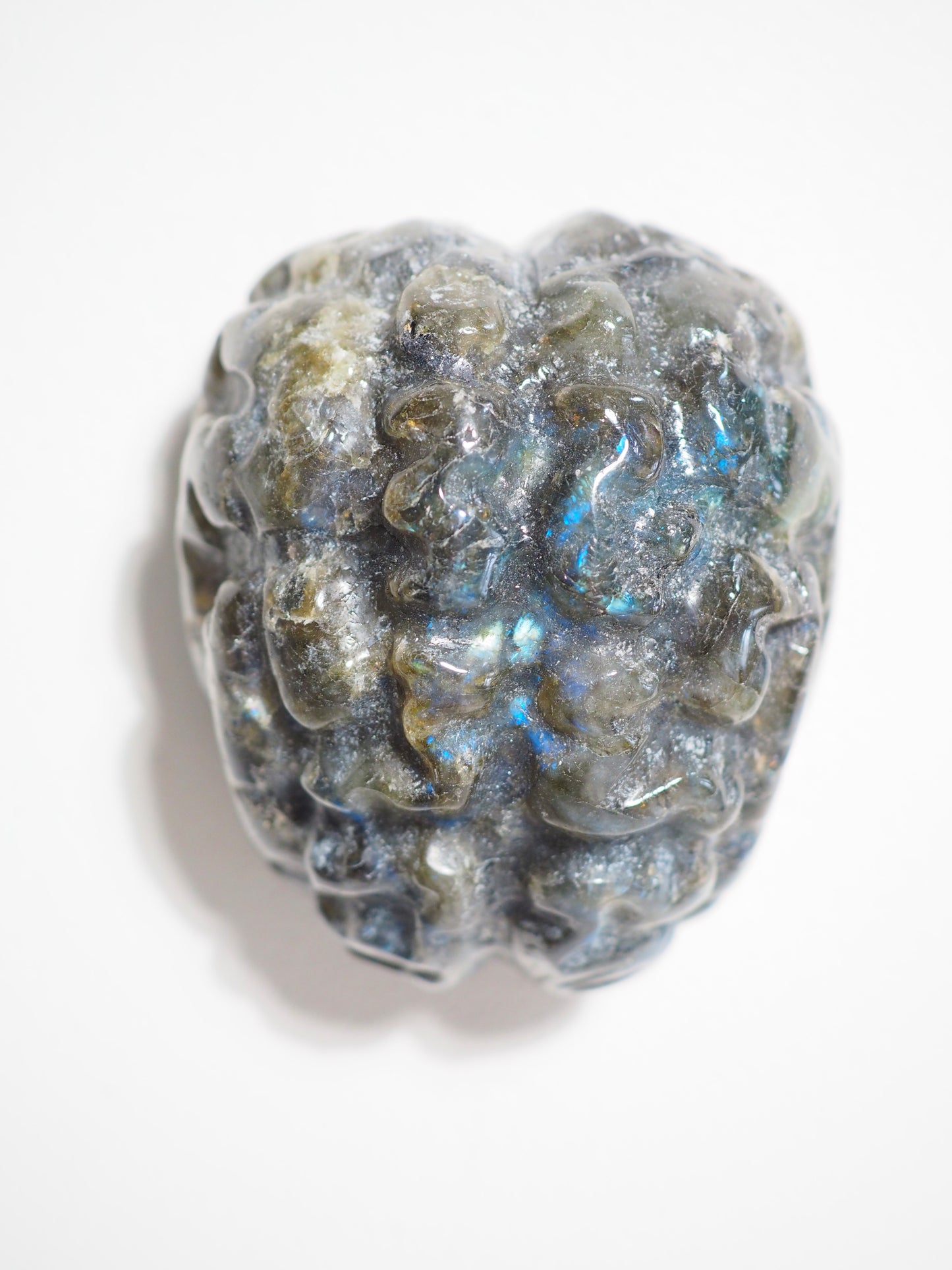 Labradorit Gehirn . Labradorite Brain Carving ca 8cm  - aus Madagascar