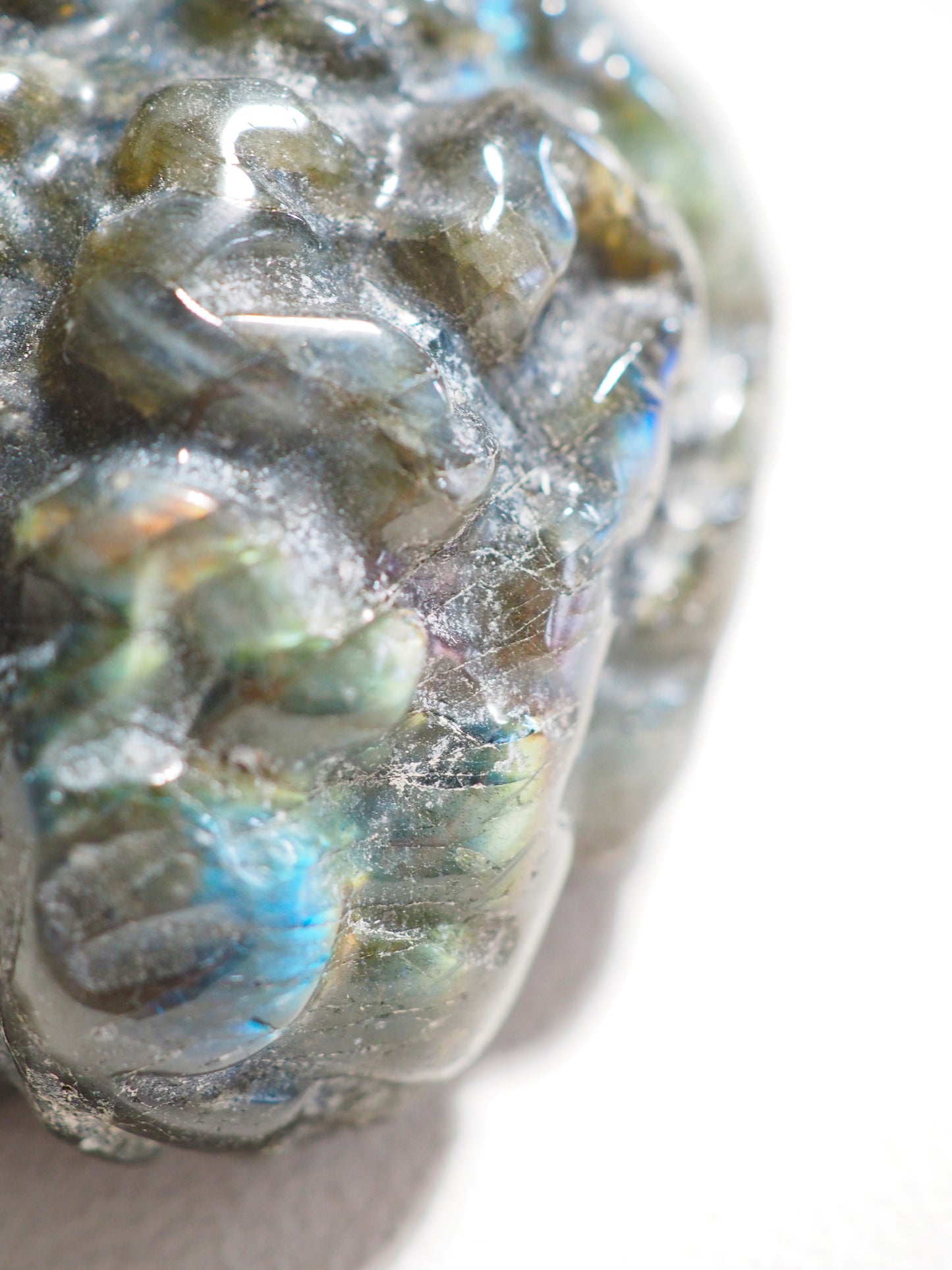 Labradorit Gehirn . Labradorite Brain Carving ca 8cm  - aus Madagascar