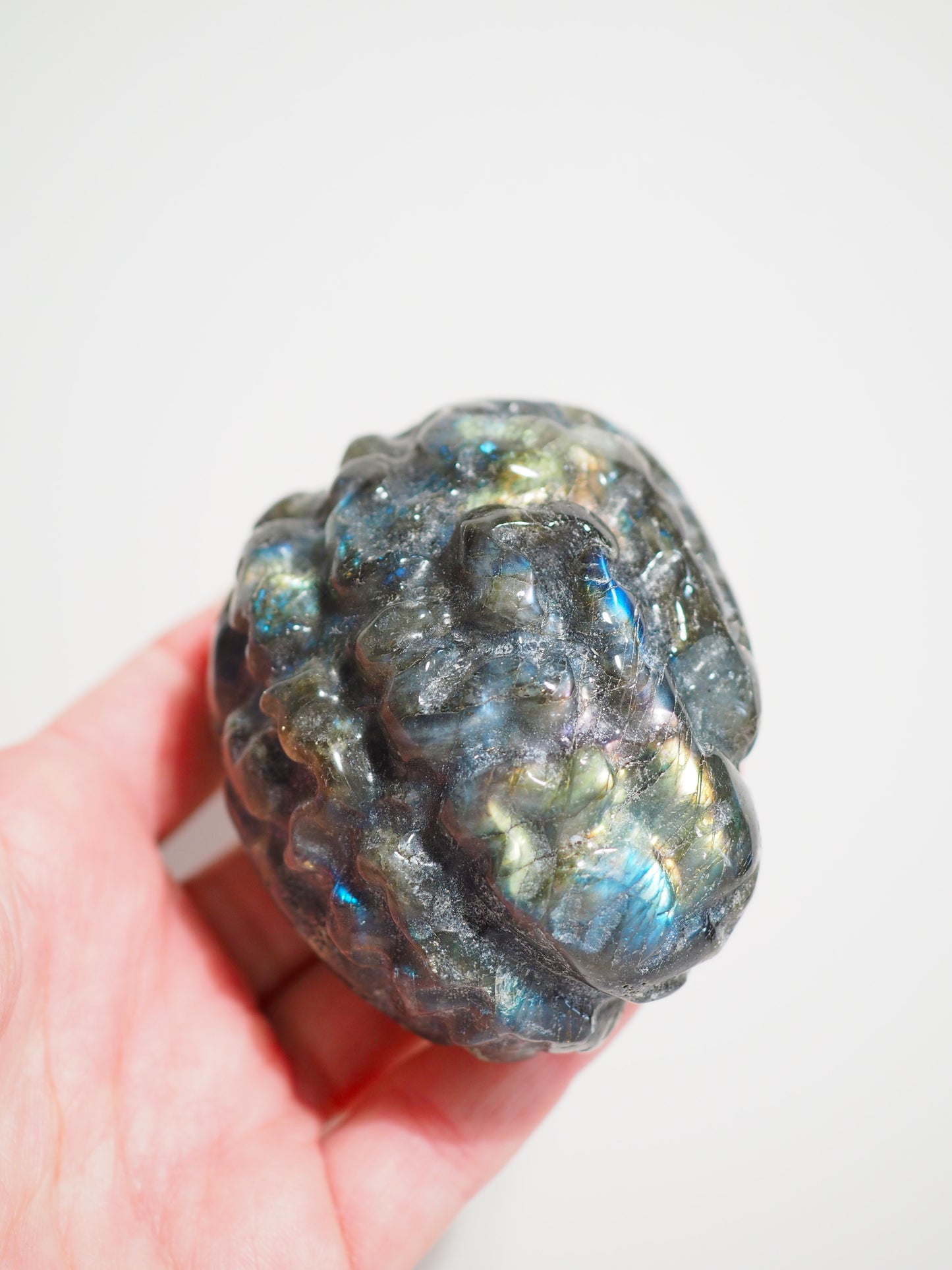 Labradorit Gehirn . Labradorite Brain Carving ca 8cm  - aus Madagascar