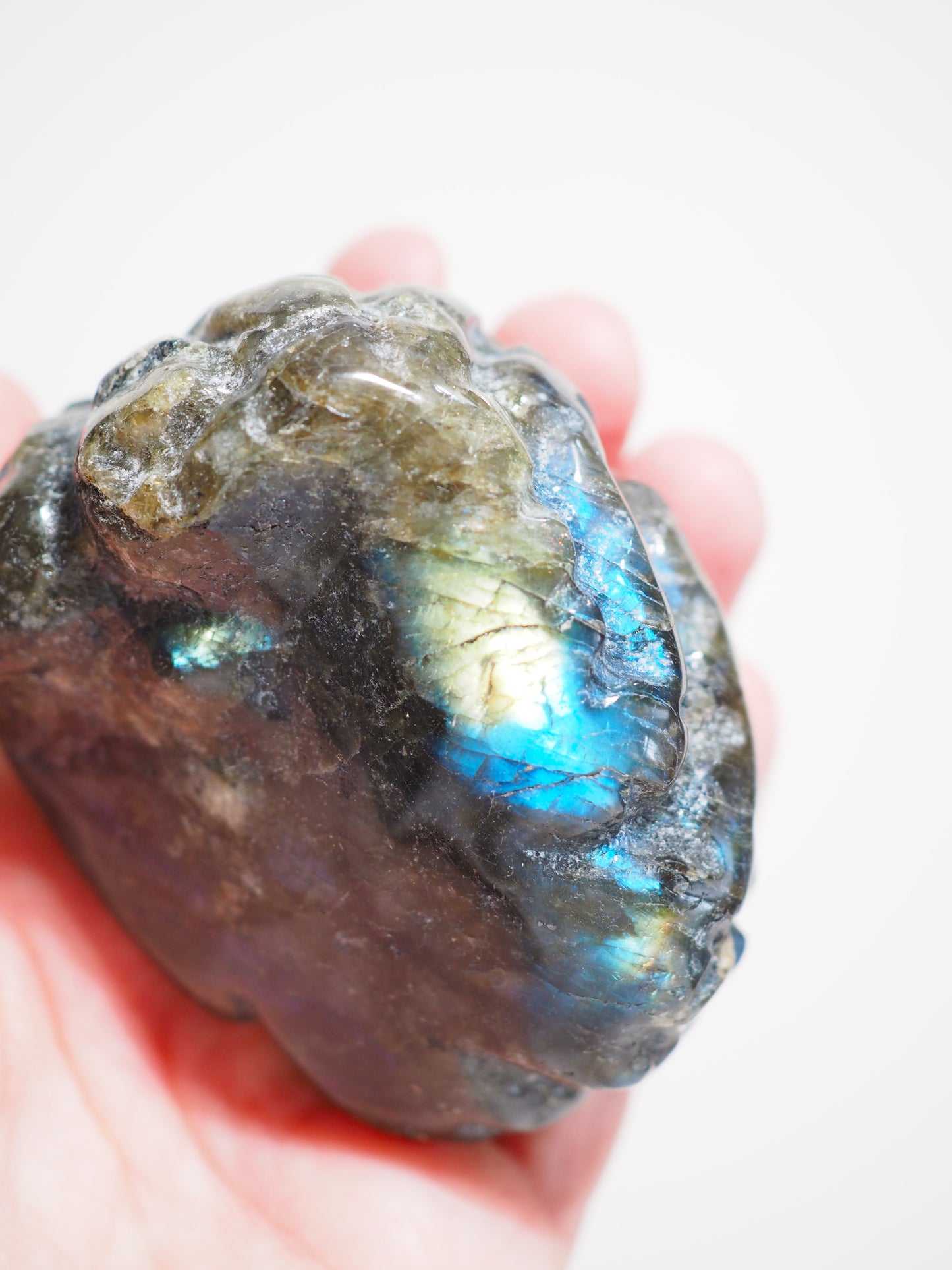 Labradorit Gehirn . Labradorite Brain Carving ca 8cm  - aus Madagascar