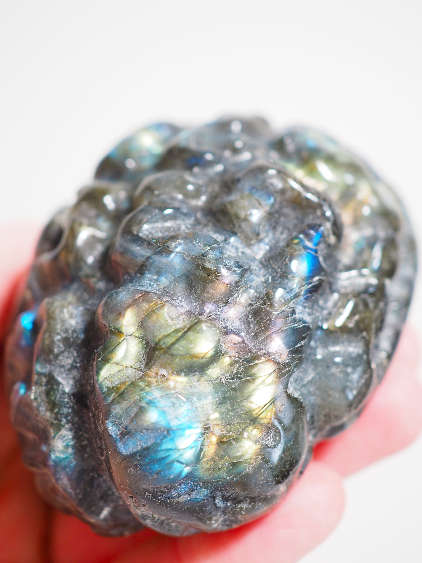 Labradorit Gehirn . Labradorite Brain Carving ca 8cm  - aus Madagascar