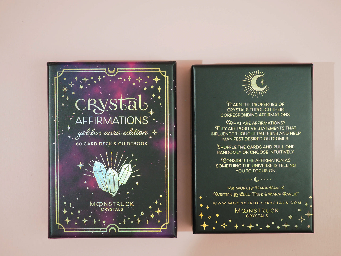 Crystal Affirmations . Golden Aura Edition von Moonstruck Crystals / Karten Deck mit Kristall Affirmationen