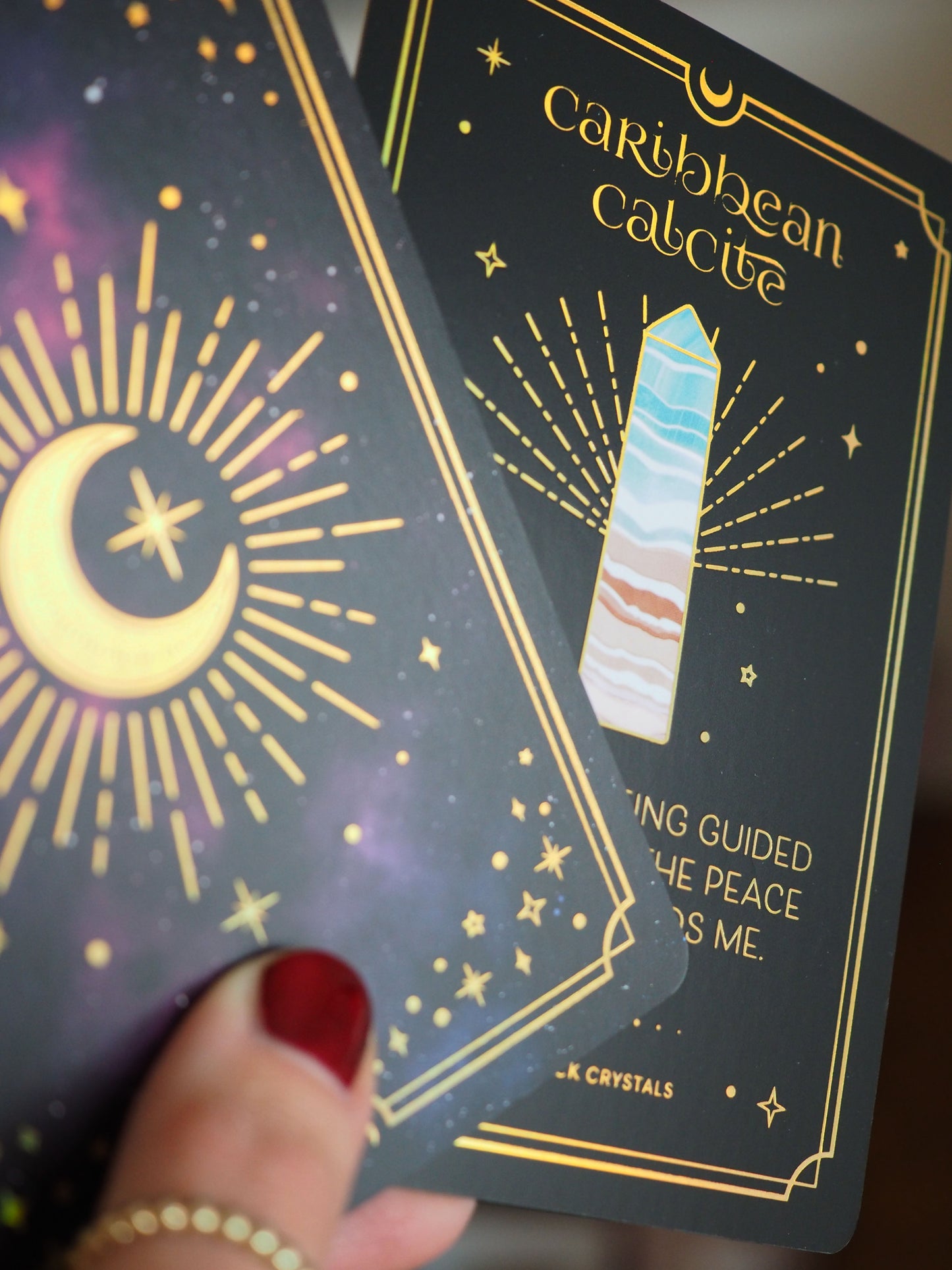 Crystal Affirmations . Golden Aura Edition von Moonstruck Crystals / Karten Deck mit Kristall Affirmationen