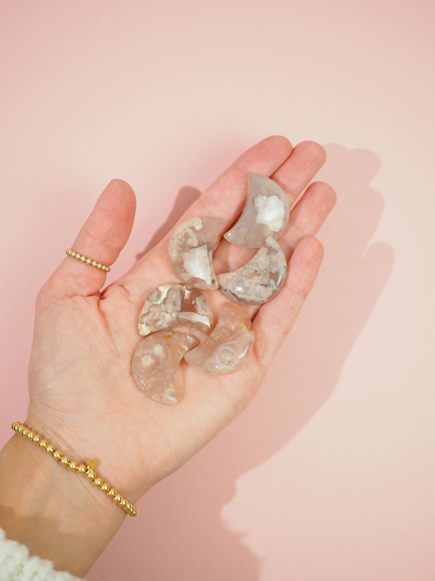 Flower Agate Mond aus Madagascar Carving. Handcarved - High Quality