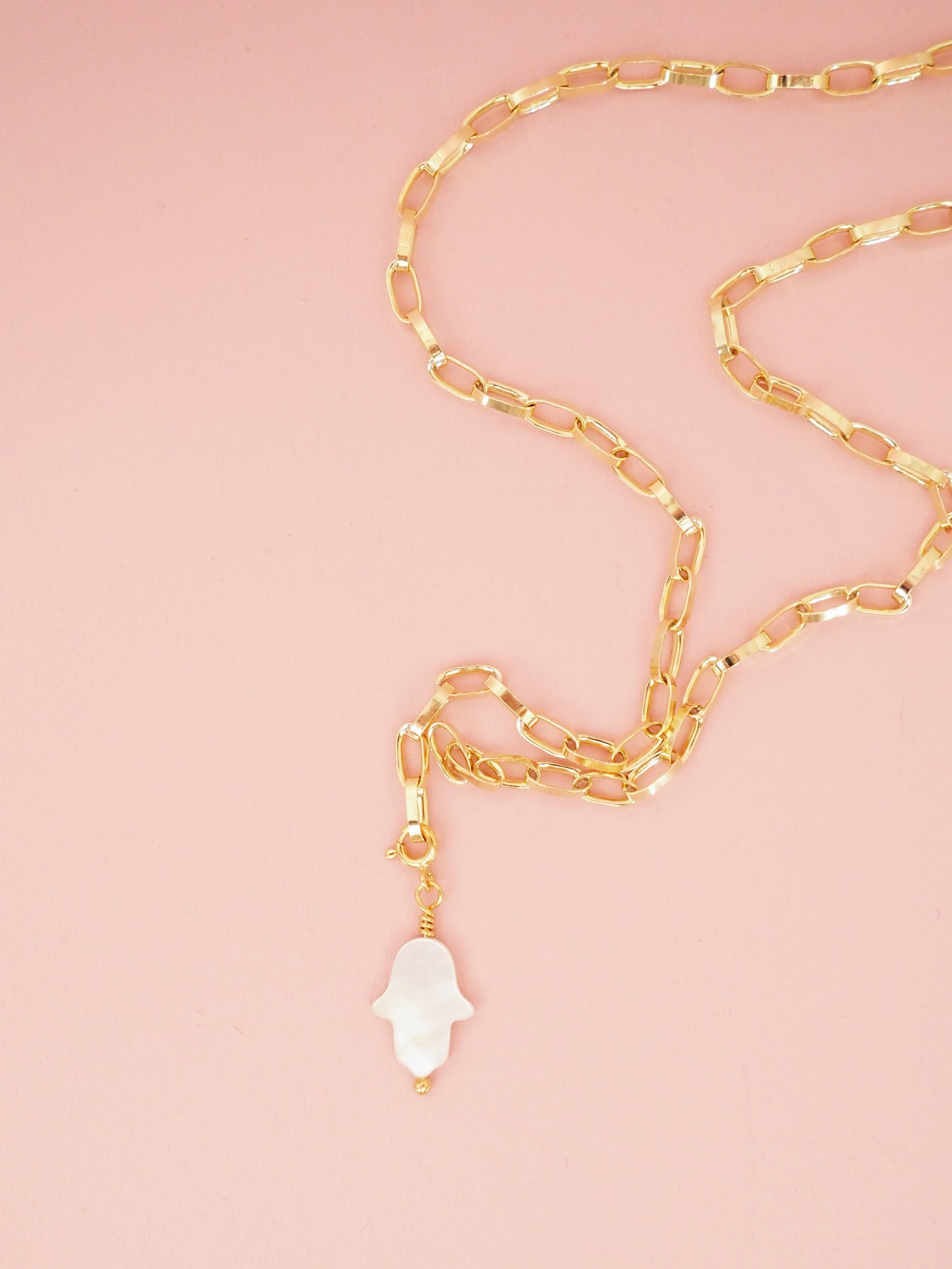 Hand der Fatima Hamsa ANhänger vergoldet