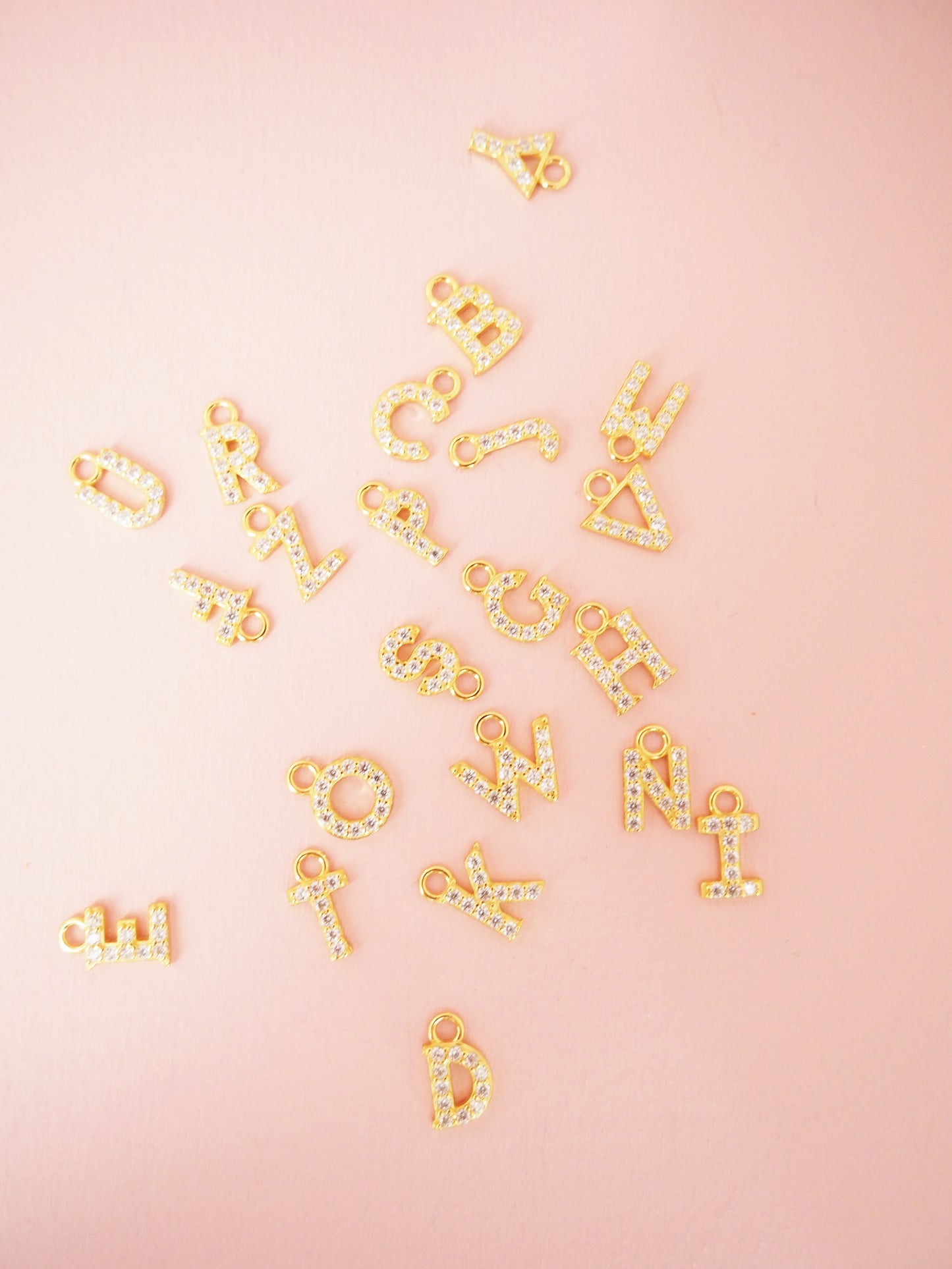 Alphabet Anhänger A B C D E F G H I J K L M N O P R S T U V W Y Z Chamrs und Add Ons  Sterlingsilber vergoldet