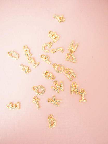 Alphabet Anhänger A B C D E F G H I J K L M N O P R S T U V W Y Z Chamrs und Add Ons  Sterlingsilber vergoldet