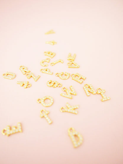 Buchstaben Anhänger 925 Sterlingsilber vergoldet mit Zirkonia
