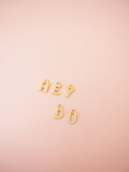 Buchstaben Anhänger Echt Schmuck mit Glitzer