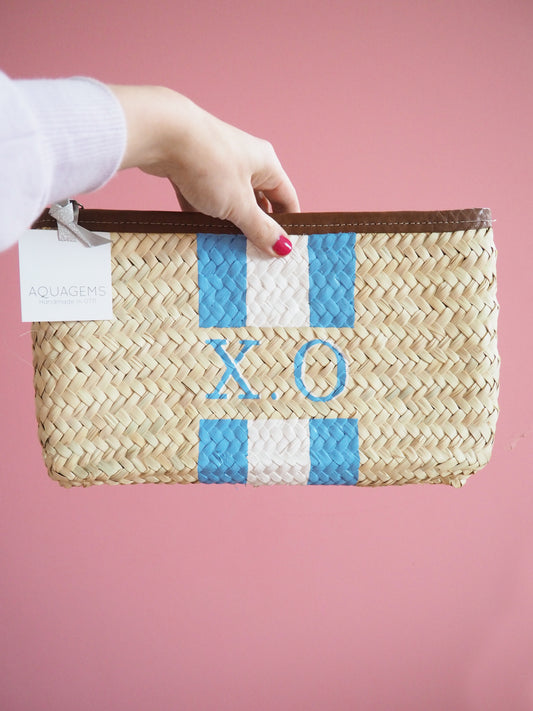 Clutch Monogramm & Stripes