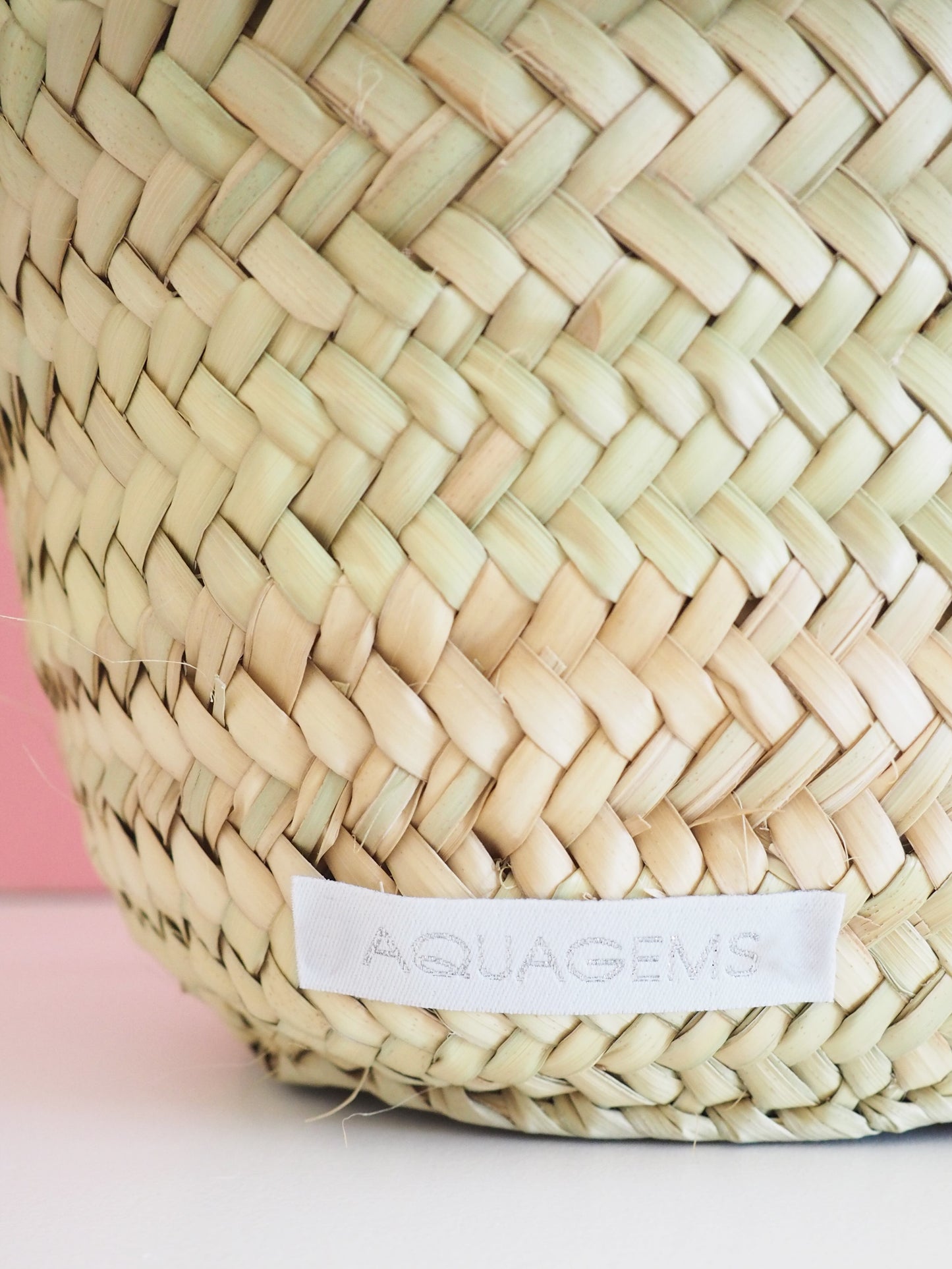 Korb Monogramm & Stripes Lavande Weiss