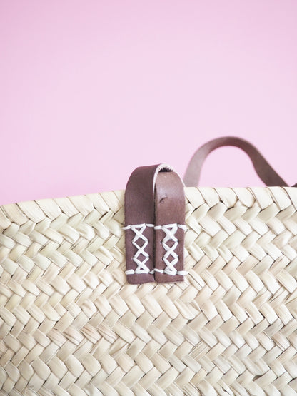 Korb Monogramm & Stripes Grau Weiss
