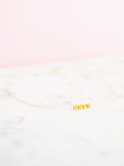 Vier Gold Perlen Armband 375 Gold