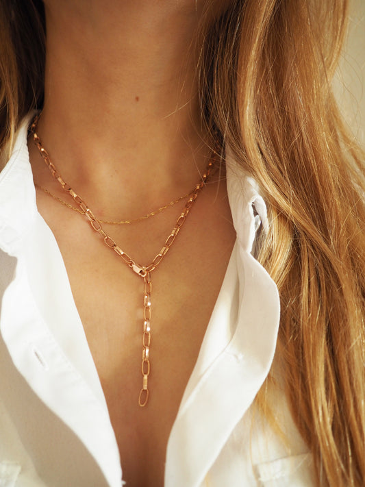 Halskette Basic Choker Chunky Y 50cm 925 Sterlingsilber . vergoldet . rosévergoldet