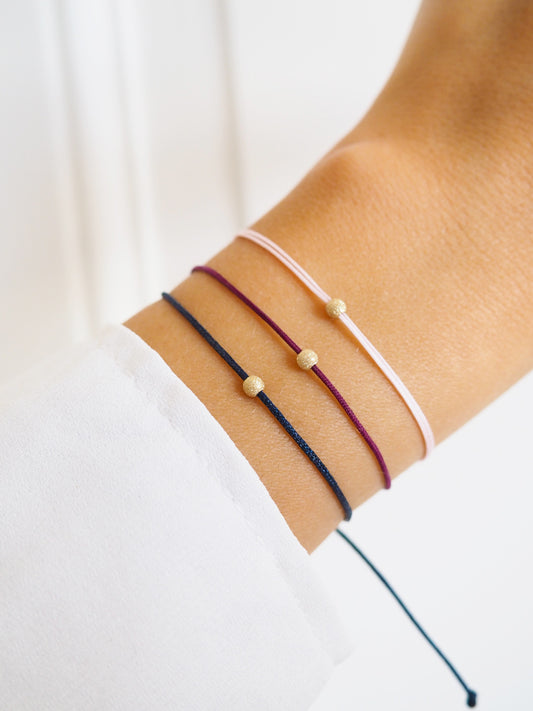 Armband 585 Gold Glitzer Perle