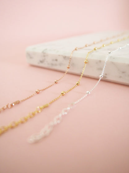 Halskette Basic Boho chic Staurn Kette 925 Sterlingsilber  . vergoldet . rosévergoldet