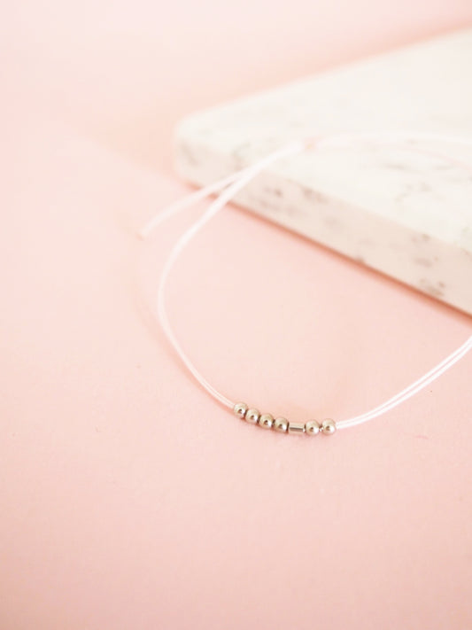 Morse Code Armband 375 Weißgold | Personalisiert