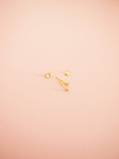 333 Gold Ohrstecker Minimalistisch mit Zirkonia