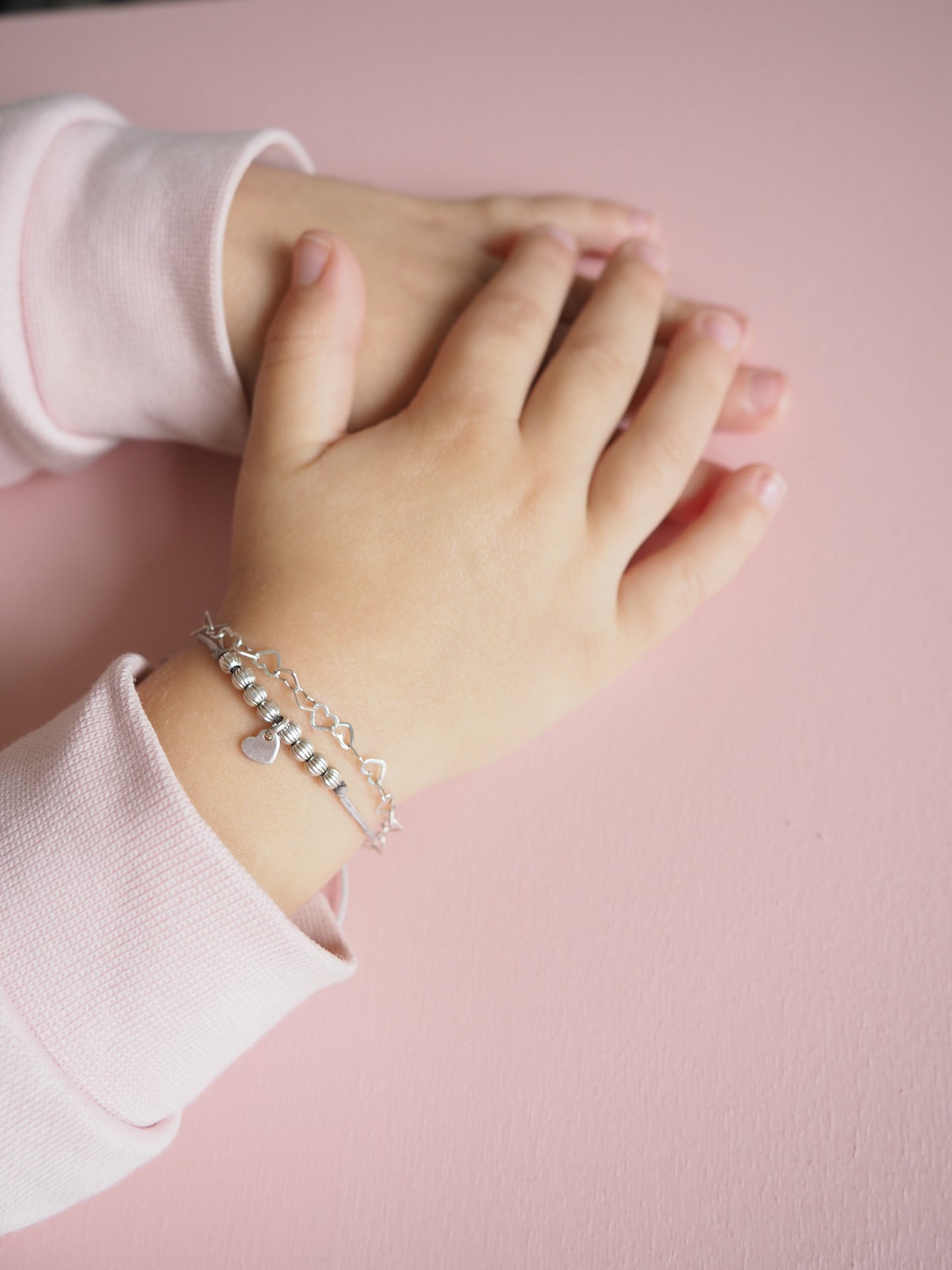Mama Kind | Baby Armband Set mit Herz Personalisiert 925 Sterlingsilber