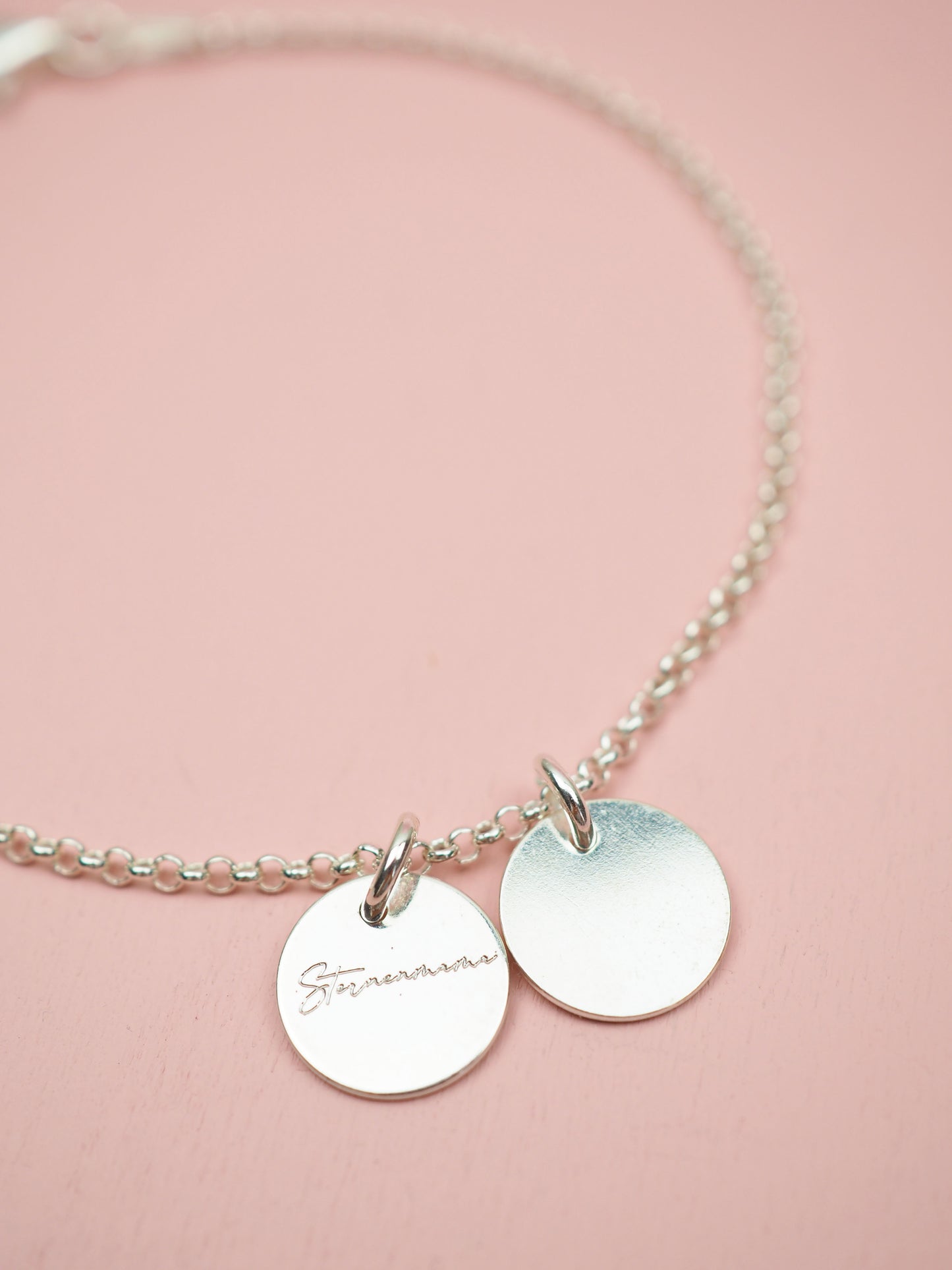 Sternenmama Armband mit Gravur Plättchen 925 Sterlingsilber
