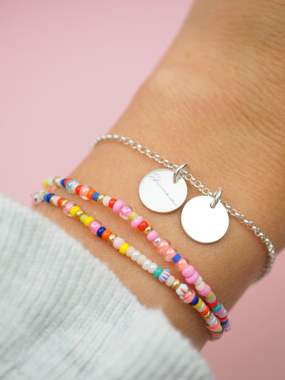 Sternenmama Armband mit Gravur Plättchen 925 Sterlingsilber