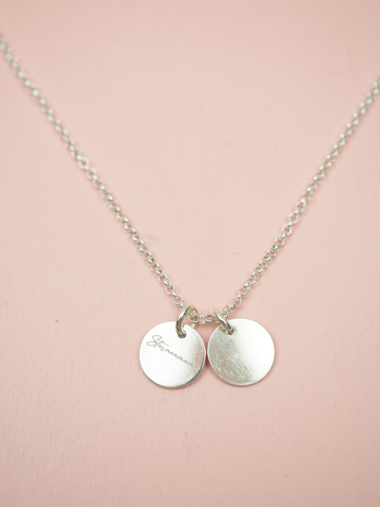 Sternenmama Kette mit Gravur Plättchen 925 Sterlingsilber