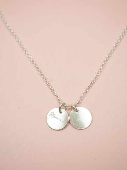 Sternenmama Kette mit Gravur Plättchen 925 Sterlingsilber