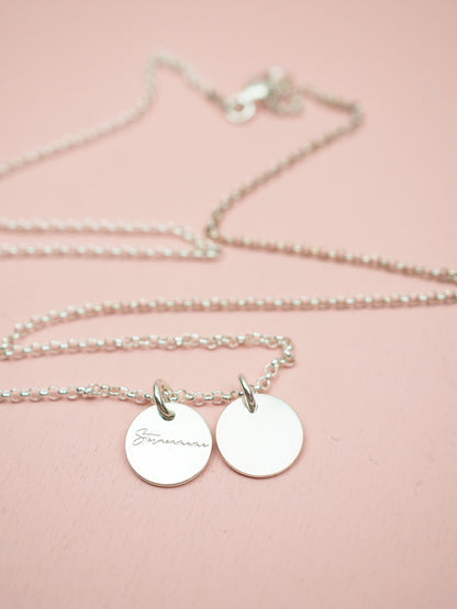 Sternenmama Kette mit Gravur Plättchen 925 Sterlingsilber