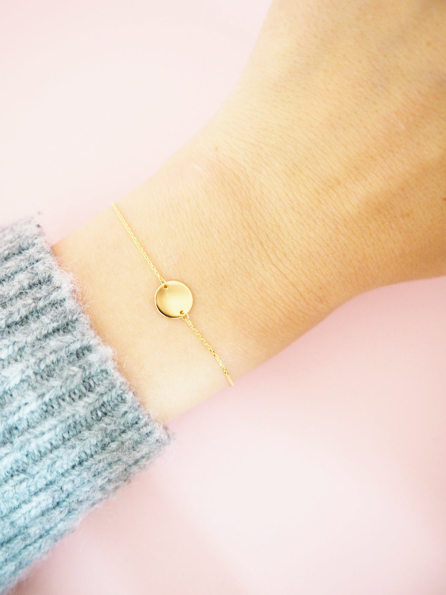 333 Gold Armband mit Plättchen & Gravur