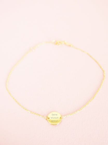 333 Gold Armband mit Plättchen & Gravur