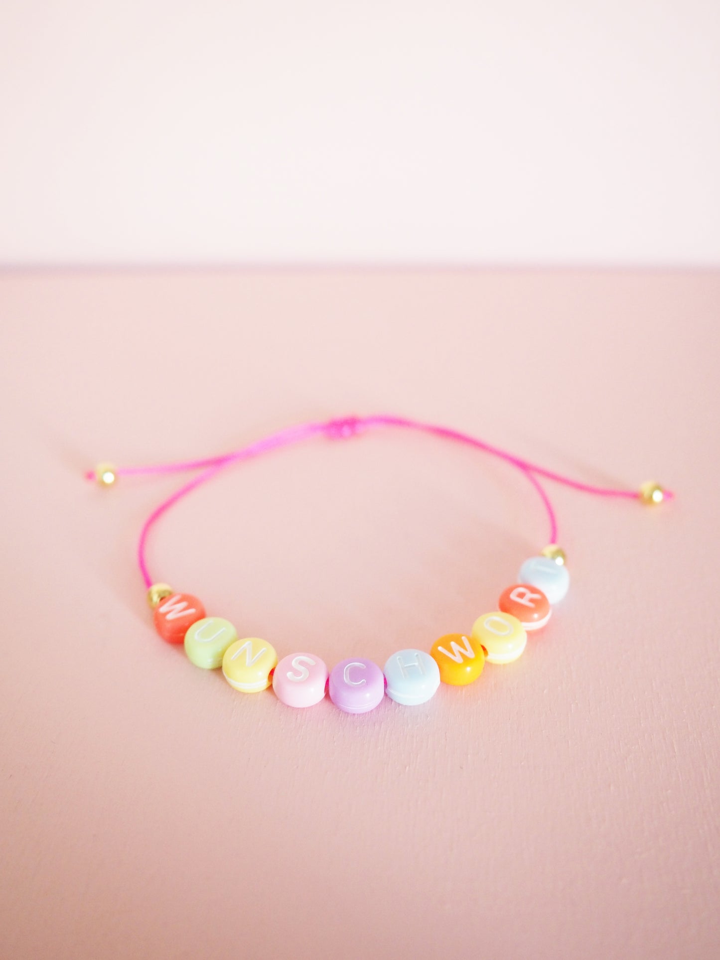 Wunschwort Armband Rainbow 925 Sterlingsilber vergoldet