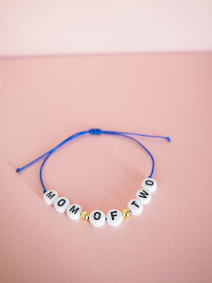 Mom of one, two, three... Armband 925 Sterlingsilber vergoldet